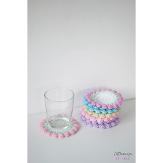 Flower Coaster 11 cm / ที่รองแก้วดอกไม้ ที่รองแก้วไหมพรม by littlemomcrochet ☕️