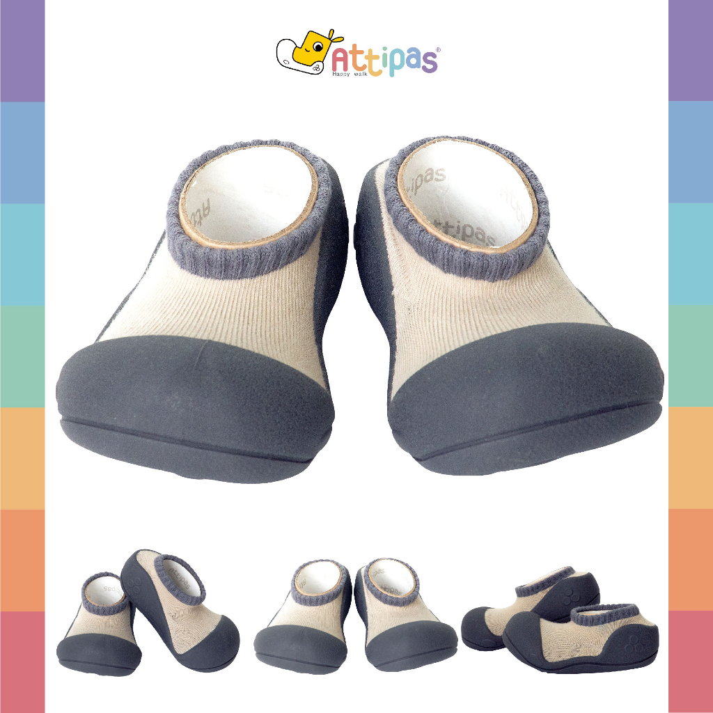 NEW 2023! รองเท้าหัดเดิน Attipas - รุ่น Graycode- [สี :Charcoal] [รุ่น Standard]