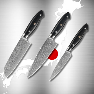 Japanese Knives มีดญี่ปุ่น มีดเชฟ มีดซันโตกุ มีดทำครัวญี่ปุ่น เกรดพรีเมี่ยม ลายเลเซอร์ ด้ามไม้แท้ สวยงาม ทนทาน คมกริบ