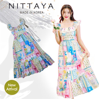 NITTAYA:เดรสยาวคอแต่งระบายน่ารัก(*สอบถามสต๊อกก่อนกดสั่งน๊า)