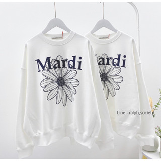 Mardi Flower Sweatshirt (White/Navy)