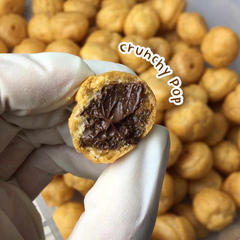 ขนมช็อกโกแลตCrunchy Pop ขนมอบกรอบรสวานิลลาสอดไส้ดาร์กช็อกโกแลต ครั้นชี่ป๊อบ