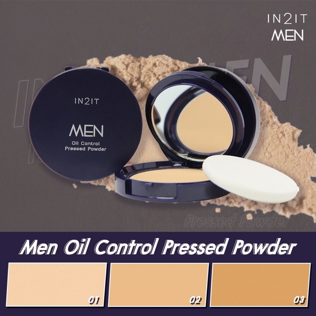 IN2IT Men แป้งพัฟ ผู้ชาย Oil Control Pressed Powder SPF 20 PA+++