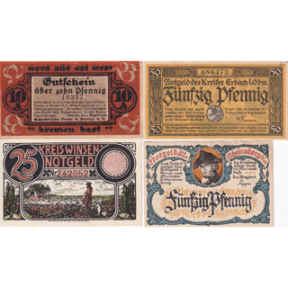 Germany Not geld (Emergency Money) 1918-1921 GN 258 Set of 4 pcs.
