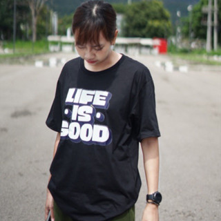 เสื้อยืดสกรีนลาย life is good 👍🏼