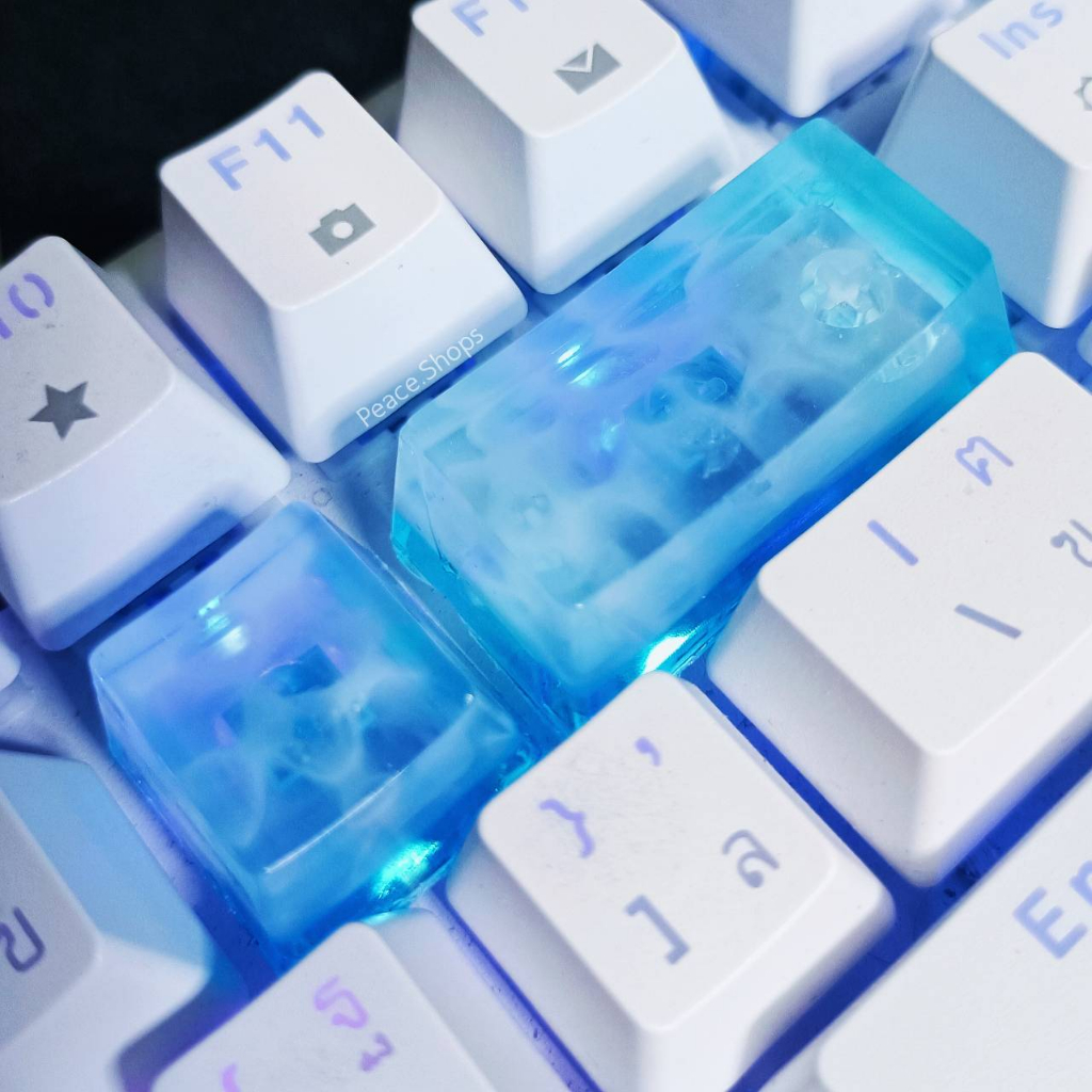 ปุ่มคีย์บอร์ดเรซิ่น (ลายน้ำทะเล) Keycap Mx Switch(สวิทช์  เชอรี่)ปุ่มคีย์แคป Mechanical keyboard