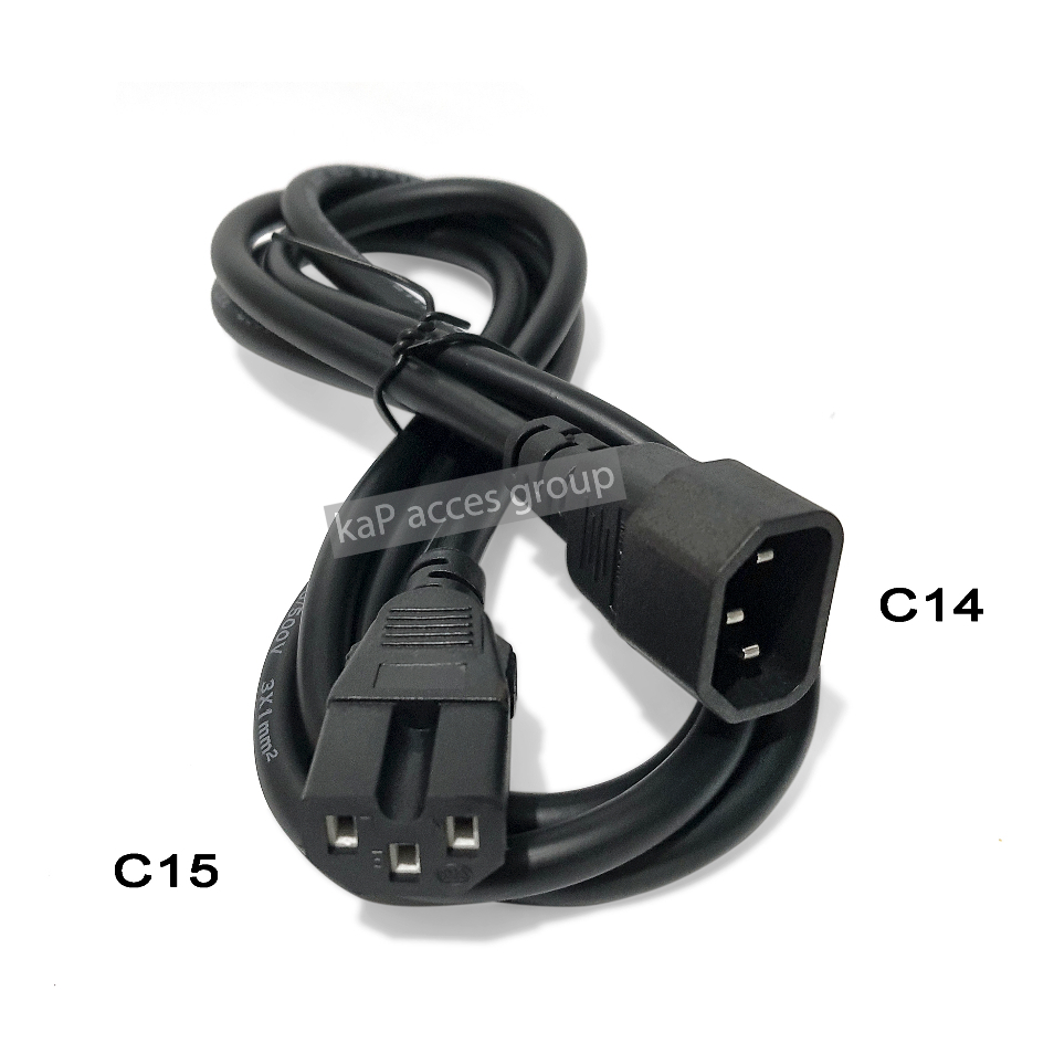 เพาเวอร์ สายไฟ AC POWER CORD UPS IEC-320 C14 / C15 ( 3x1mm.) 10A ความยาว 1.8เมตร