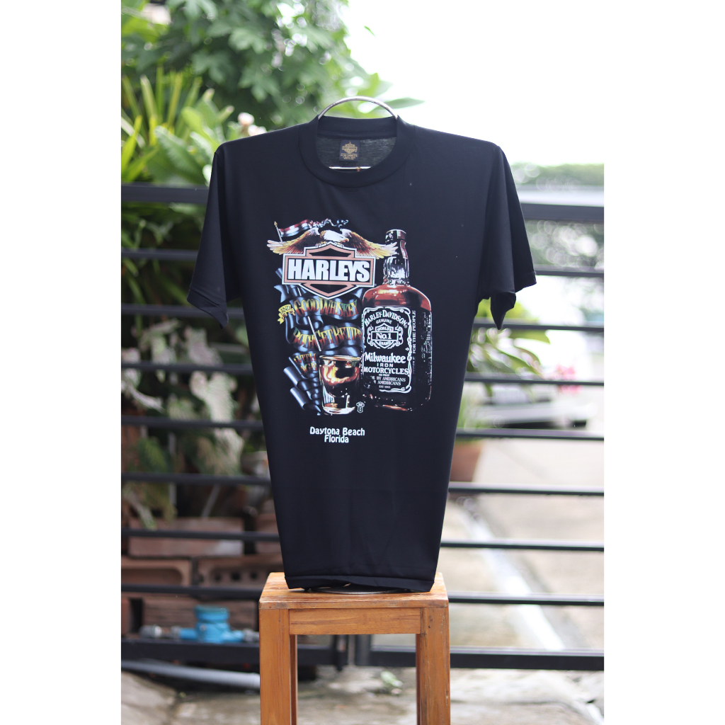 เสื้อฮาเล่ย์ 3D เสื้อผ้าวินเทจ ลายวิสกี้