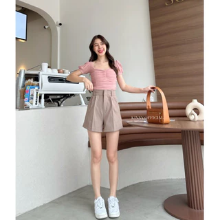 ✨ Kinny shorts 🧸 กางเกงขาสั้นเอวสูง เก็บพุงพรางหุ่น ทรงเบสิค