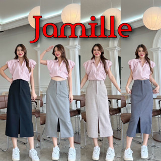 New (006) Jamille | กระโปรงยาวเอวสูง Y2K ผ่าหน้า