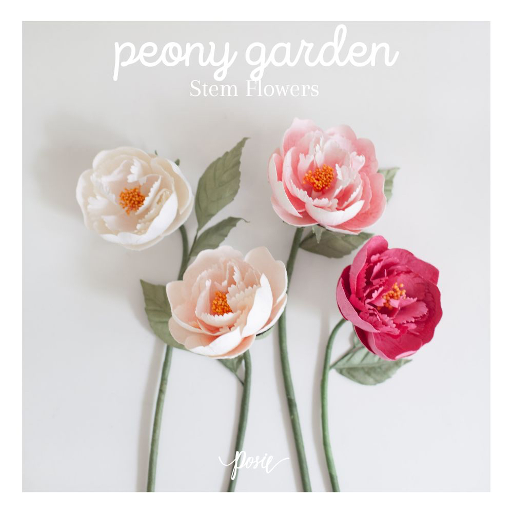 POSIE Garden Peony Artificial Flower โพซี่ ดอกโบตั๋นสวน ดอกไม้ประดิษฐ์จากกระดาษสา สูง 16 นิ้ว มีกลิ่