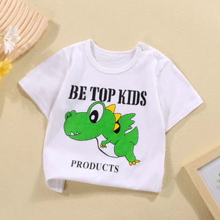 Babyonline(Y152)B3 (ส่งด่วน1วัน)เสื้อยืดคอกลมแขนสั้นลายการ์ตูน ผ้าฝ้าย ระบายอากาศ