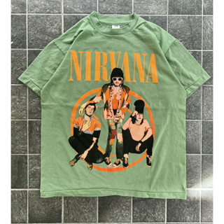 Nirvana ผ้าเฟดสีเขียว เนื้อนุ่ม