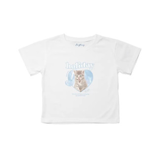 เสื้อครอปอกใหญ่ Cat Holiday| อก38 (ยืดตึงได้40) ยาว19 #Anything