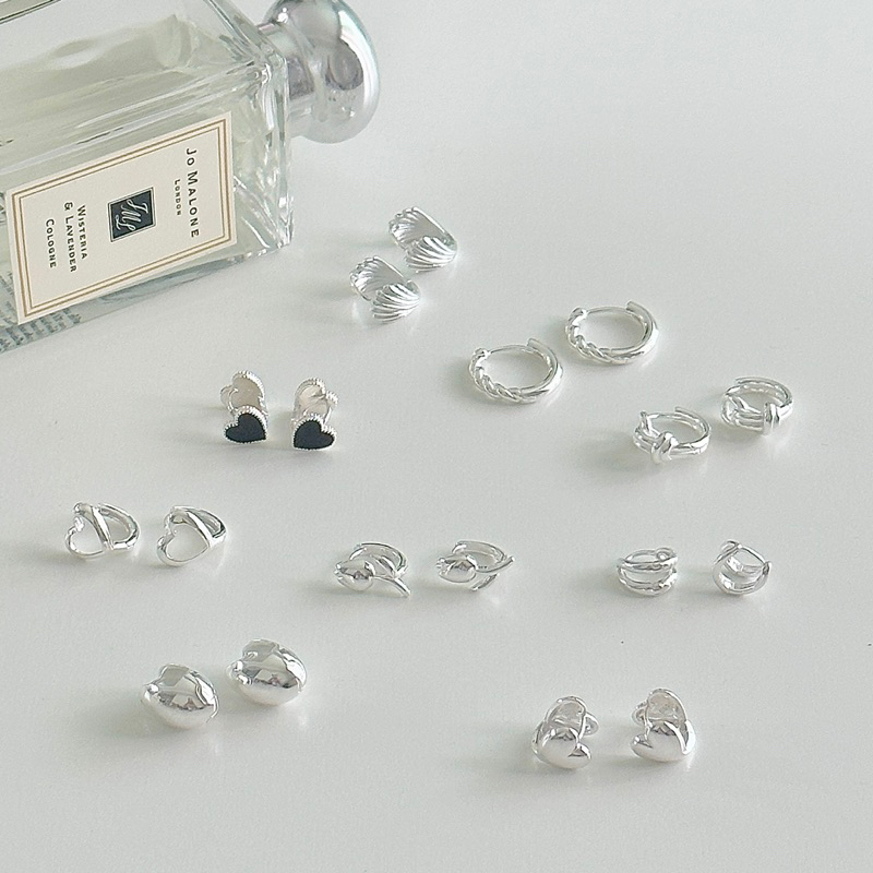 winterwinter silver925 jewelry : ต่างหูห่วงเงินแท้ สไตล์เกาหลี