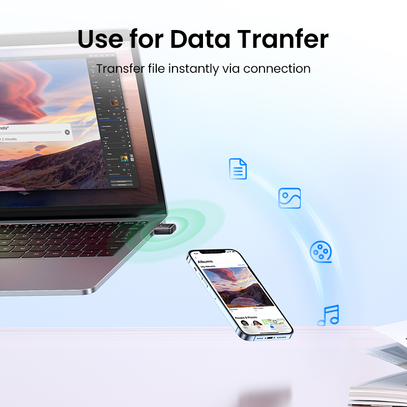 UGREEN รุ่น 90225 USB Bluetooth 5.3 Adapter Receiver Transmitter ตัวรับ-ส่ง สัญญาณบลูทูธ