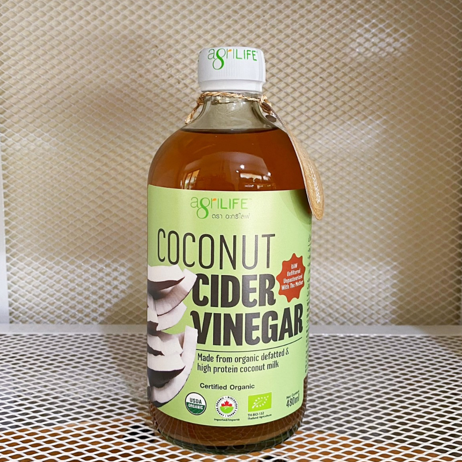 Coconut Cider Vinegar USDA Organic (ปริมาณสุทธิ 480 ml.) น้ำส้มสายชูหมักธรรมชาติจากมะพร้าว ไซเดอร์