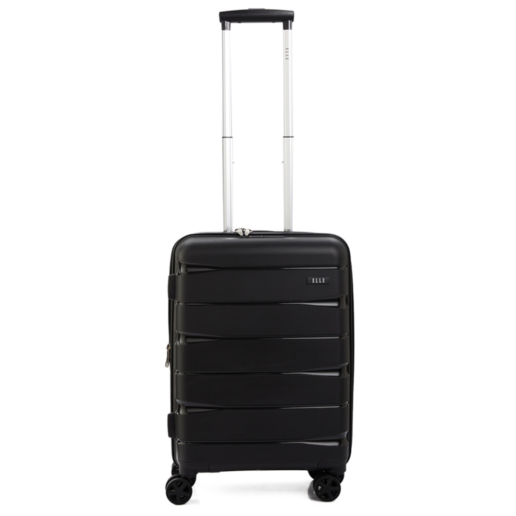 ELLE Travel Samson Collection, 100% PP (Polypropylene). Cabin Size 20" Luggage, Double Coil Secure Zipper, Expandable,