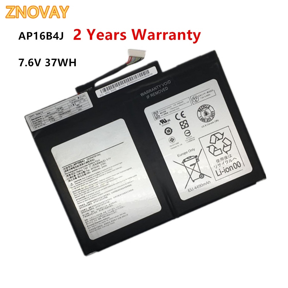ZNOVAY AP16B4J Laptop Battery For Acer Aspire Switch Alpha 12 SA5-27 Tablet 7.6V 37WH AP16B4J M8RJ