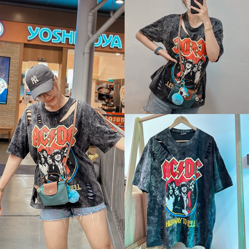 เสื้อฟอกวินเทจ แต่งขาดเซอร์ๆ ACDC