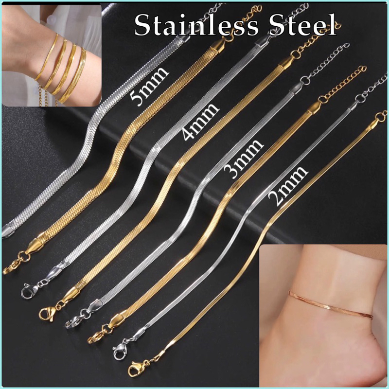 LB08 สร้อยข้อมือและสร้อยข้อเท้าสแตนเลสแท้ 100%