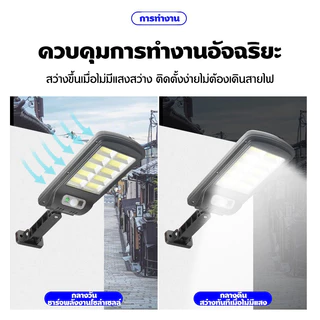 LED ไฟถนนรีโมทคอนโทรล Solar lights ไฟสปอตไลท์ กันน้ำ ไฟ Solar Cell ใช้พลังงานแสงอาทิตย์ โซลาเซลล์ Outdoor Waterproof Rem
