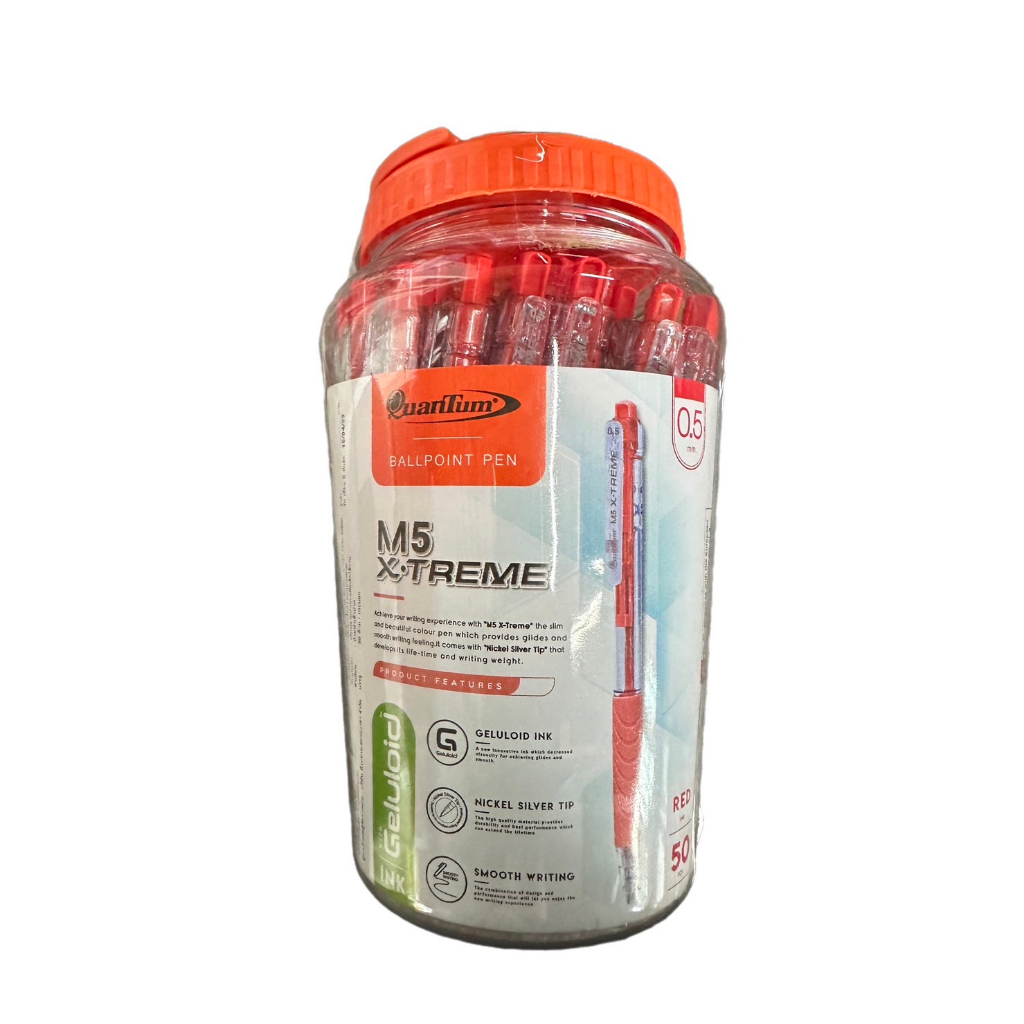 ปากกา QuanTum M5 X Treme หมึกสีแดง 0.5 มม. 50ด้าม