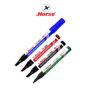 HORSE (ตราม้า) ปากกาไวท์บอร์ด หัวตัด หัวเดียว  H-33 - หลากสี…
