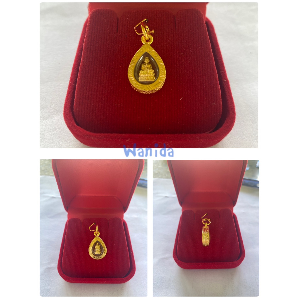จี้หลวงปู่ทวด ขนาด 1x1.5 cm (M05)เสริมศิริมงคล แคล้วคลาด ปลอดภัย เงินทองไหลมาเทมา