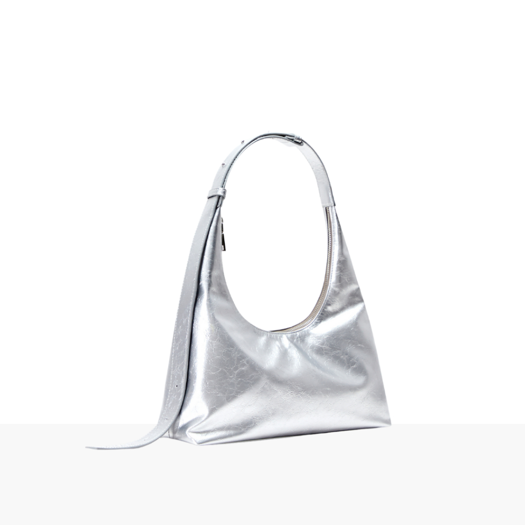 (**พร้อมส่ง) knack.bag - Hobo (M) - Silver (สีเงิน)