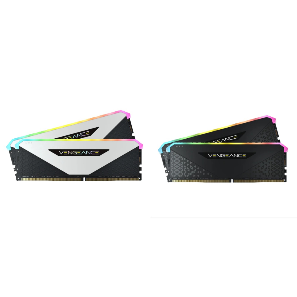 RAM PC แรม (หน่วยความจำ) CORSAIR VENGEANCE RGB RS/RT DDR4/3200MHz และ DDR4/3600MHz (8GBx2) 16GB (WHITE) &amp; (BLACK)