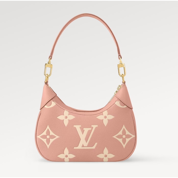 Louis vuitton แท้ กระเป๋าผู้หญิง LV women's bag, pink crossbody bag, printed cowhide leather armpit handbag