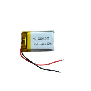 502030 3.7v 250mAh แบตเตอรี่ mp3 อุปกรณ์ขนาดเล็ก กล้องติดรถยนต์ 2 สาย