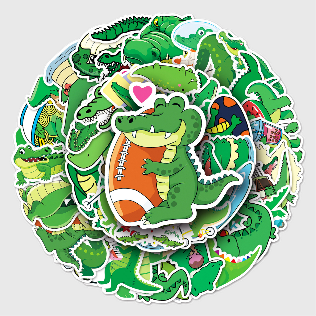 พร้อมส่ง จระเข้ Crocodile ยูนิคอร์น หมู เพนกวิน ชิบะอินุ ฮัสกี้ Cute animal 50แผ่น STICKER กันน้ำ สติ๊กเกอร์ ใช้ซ้ำได้ ราคา ถูกที่สุด ดีลบีเคเค แกลเลอรีภาพที่ 2