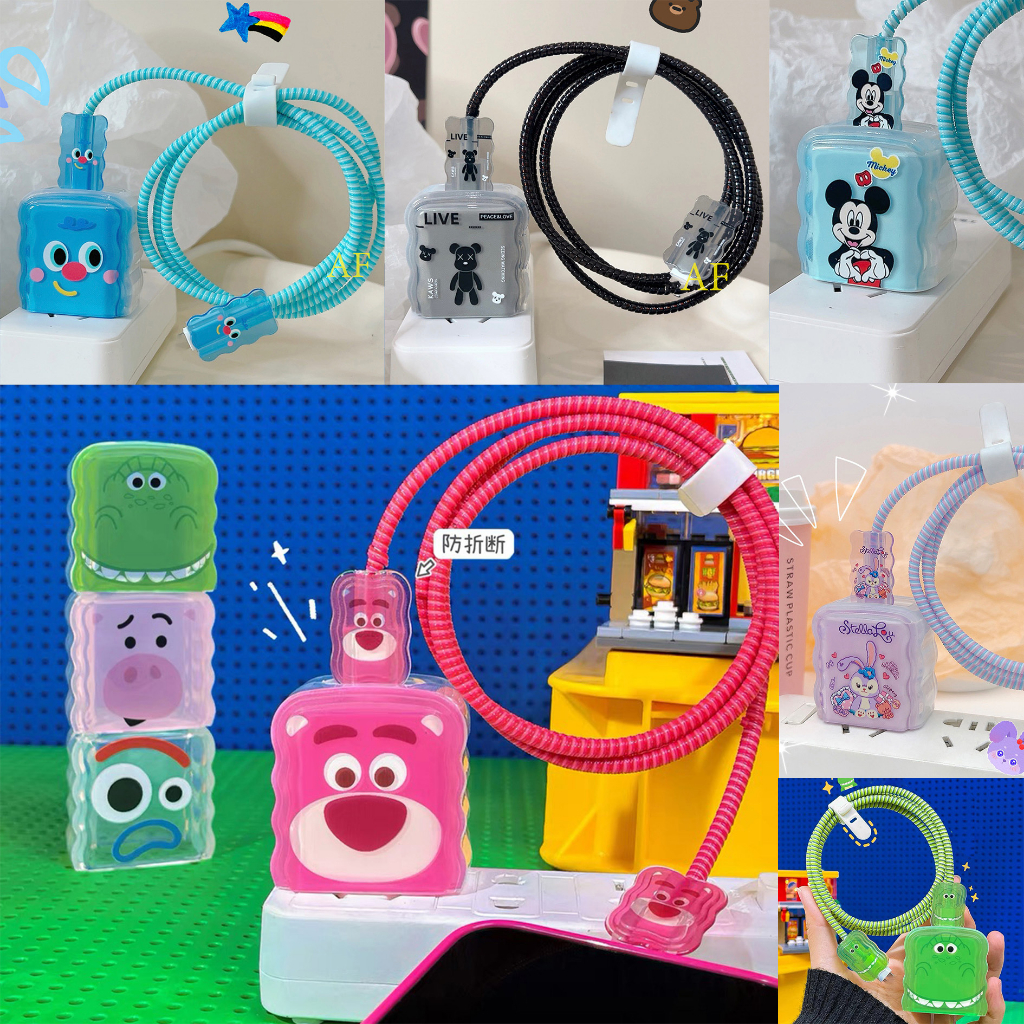 【ส่งจากไทย มาใหม่】เคส สำหรับ ไอโฟน Apple Power Adapter 18W/20W สายชาร์จ ลายการ์ตูนน่ารัก  Cable Bite ตัวถนอมสายชาร์จ