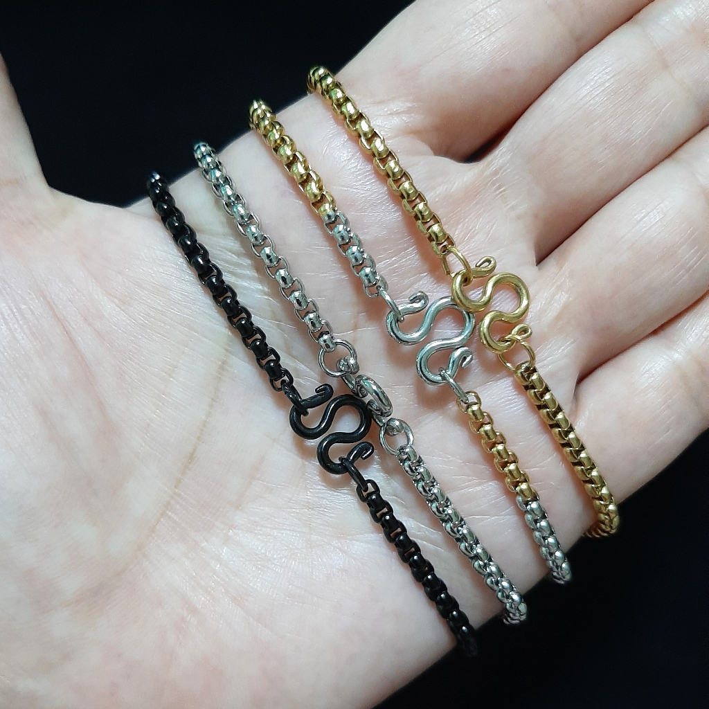 สร้อยคอสแตนเลสแท้ ลายบล็อค ขนาด 2.5mm ผู้หญิง ผู้ชาย สร้อยแฟชั่น สร้อยพระ ไม่ลอก ใส่อาบน้ำได้ G007