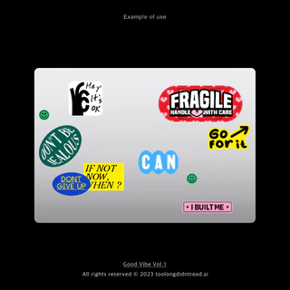 สติกเกอร์ไดคัทกันน้ำ - Good Vibe Vol.1 สำหรับตกแต่ง - Sticker Water Proof (A6)