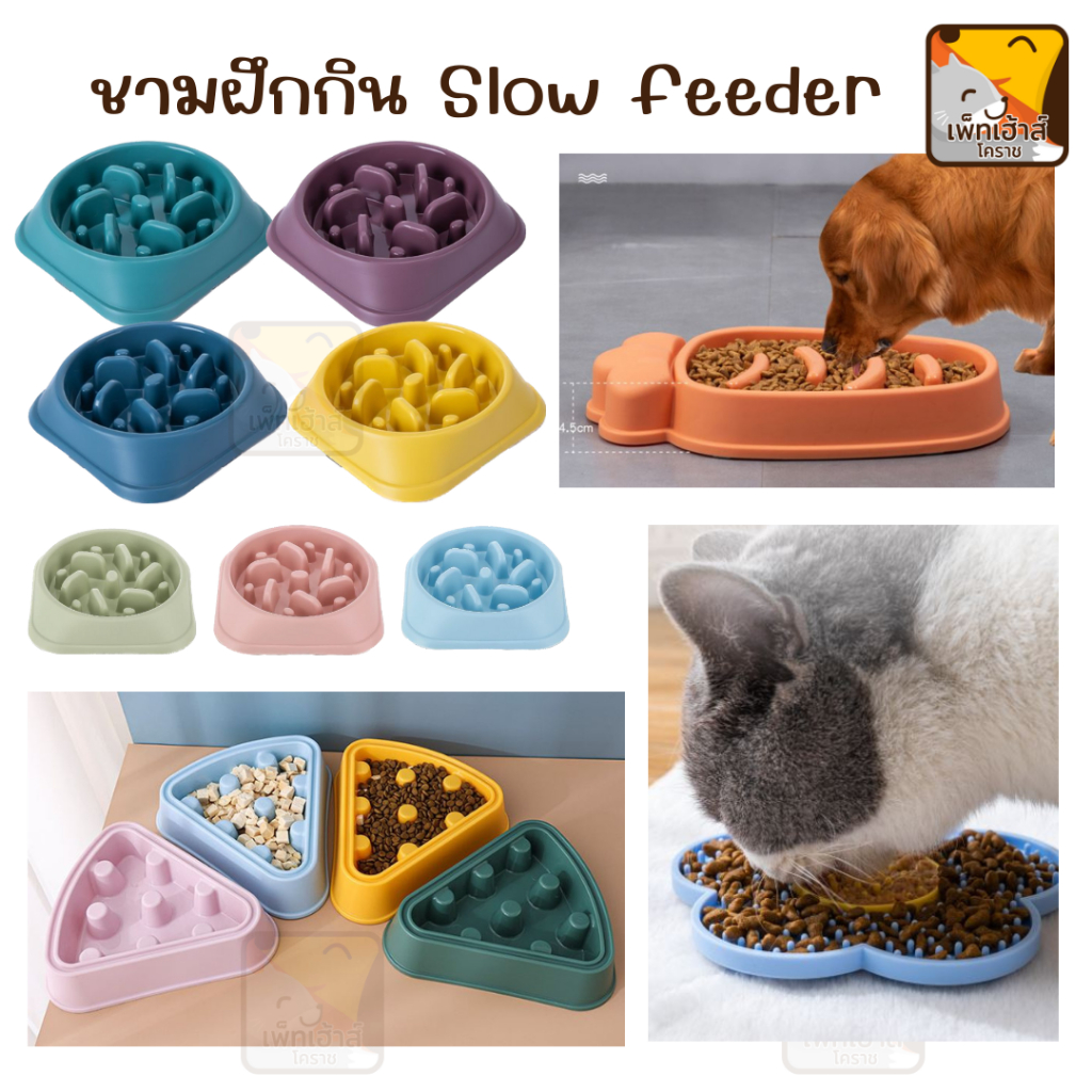 ชามอาหารฝึกให้ทานช้าลง Slow feeder ชามช่วยลดการสำลัก ชามกันมูมมาม สุนัขและแมว