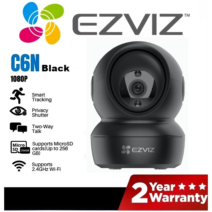 กล้องวงจรปิดไร้สาย EZVIZ รุ่น C6N Black (2MP, 4MP) 1080P Wi-Fi PT Camera 2.4GHz โต้ตอบได้ รับประกัน 2 ปี