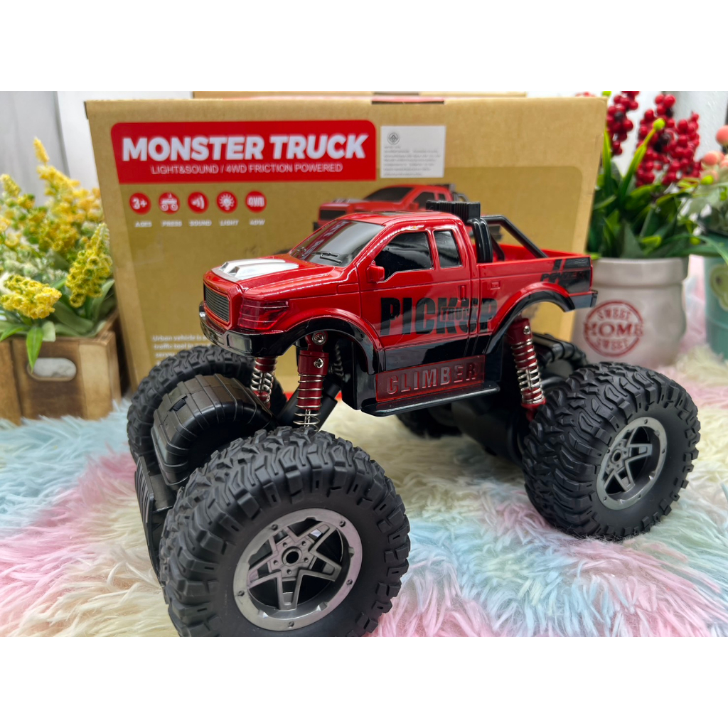 ของเล่น รถของเล่น รถจิ๊บ รถoffroad รถวิบาก monster truck บิ๊กฟุต Big foot รถกะบะ pick up กะบะบิ๊กฟุตแดง WY660A
