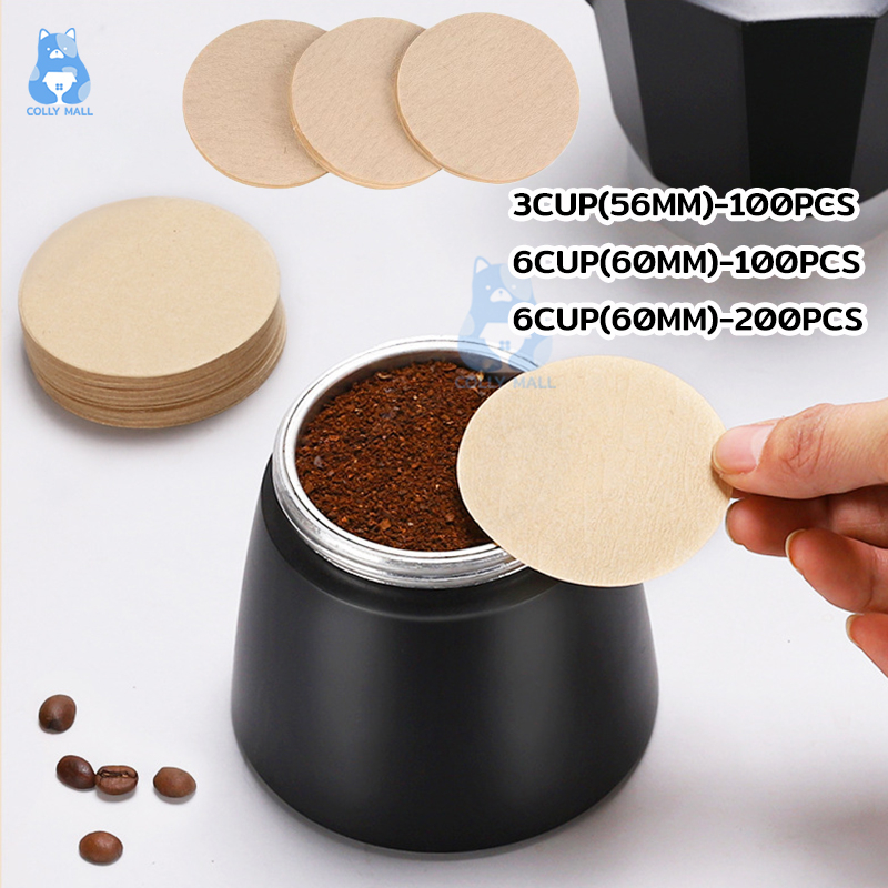 กระดาษกรองกาแฟ กระดาษกรองกาแฟวงกลม สำหรับหม้อต้มกาแฟ Moka Pot Paper Filter คุณภาพดี แบบหนา