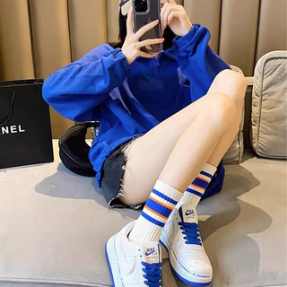 ถุงเท้ากีฬา ผ้าฝ้าย ลายทาง สไตล์เกาหลีใต้ สําหรับผู้ชาย และผู้หญิงcotton socks suitable for men and women striped socks