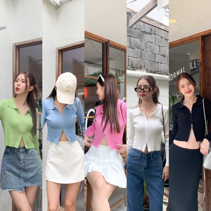 3pcs.basket "T2337" Gelato Zipper 🩵💖🤍