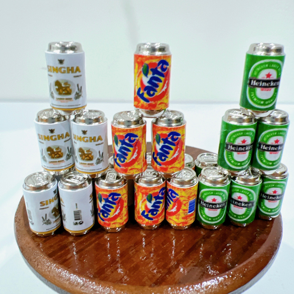 โมเดลกระป๋องเบียร์ น้ำอัดลมจิ๋วสูง 1 ซม. กว้าง0.5 ซม.ราคาชิ้นละ 25 บาท,โมเดลกระป๋องจิ๋ว#ของเล่นสะสม**ส่งสินค้า 2 ชิ้นขึ้