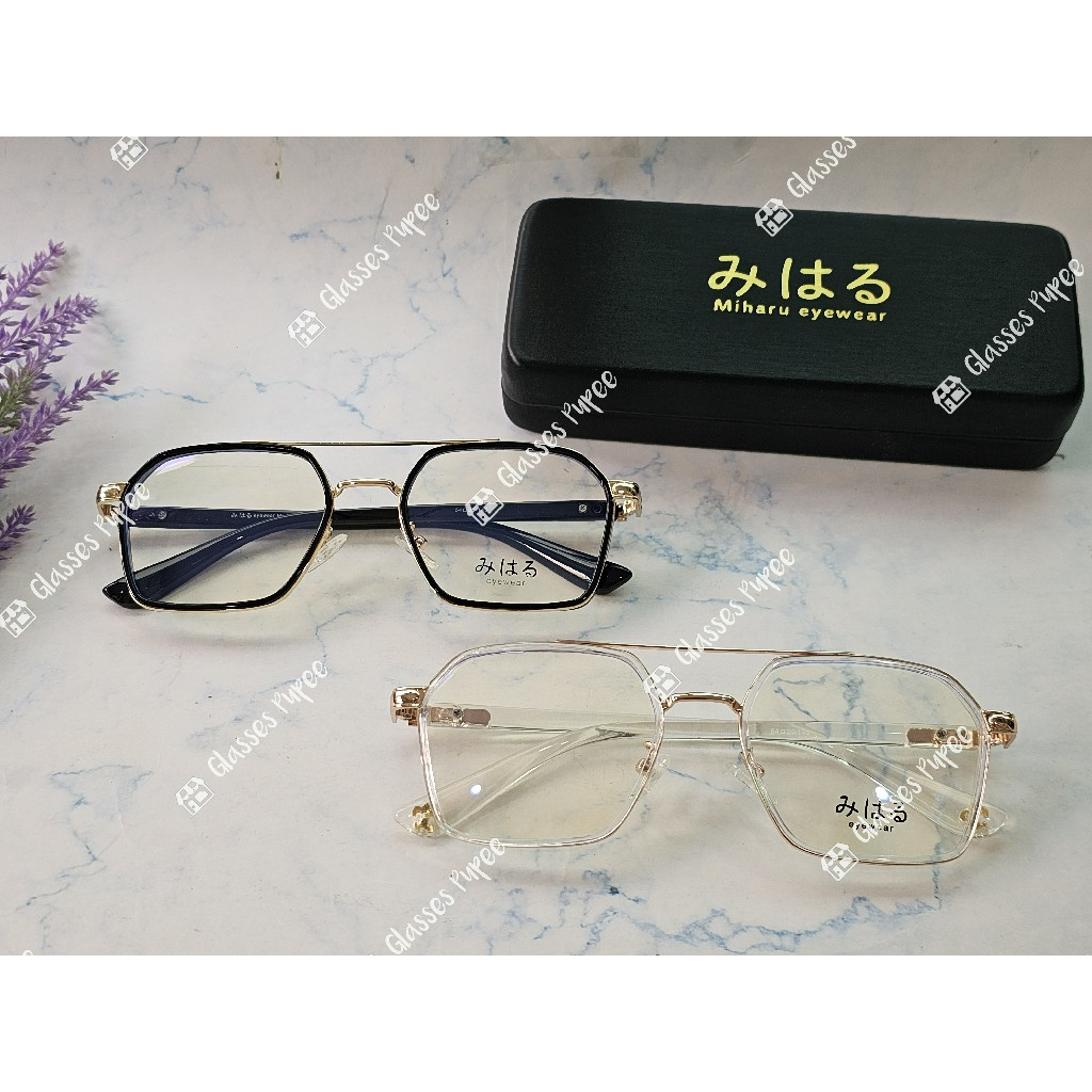 กรอบสายตาญี่ปุ่น みはる (Miharu) พร้อมเลนส์ตัดแสงสีฟ้า 🎁 ส่งฟรี 🎁