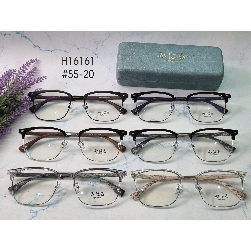 กรอบสายตาญี่ปุ่น みはる (Miharu) รุ่น H16161 พร้อมเลนส์ตัดแสงสีฟ้า 🎁 ส่งฟรี 🎁