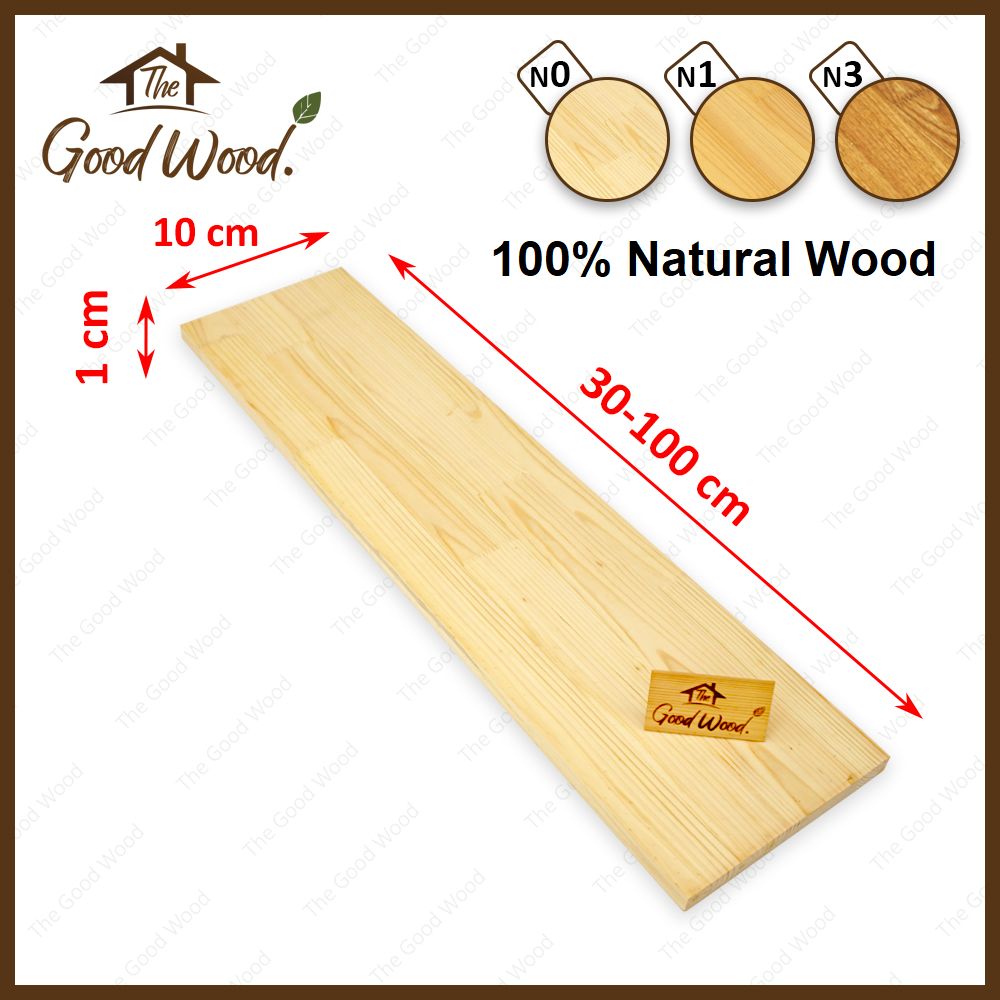 (จัดส่ง 1-2 วัน) ชั้นวางของติดผนัง ไม้สน หนา 10 mm.กว้าง 10 cm. x ยาว 30-100 cm. AA ต่อฟันปลา สนประสาน ชั้นหนังสือ