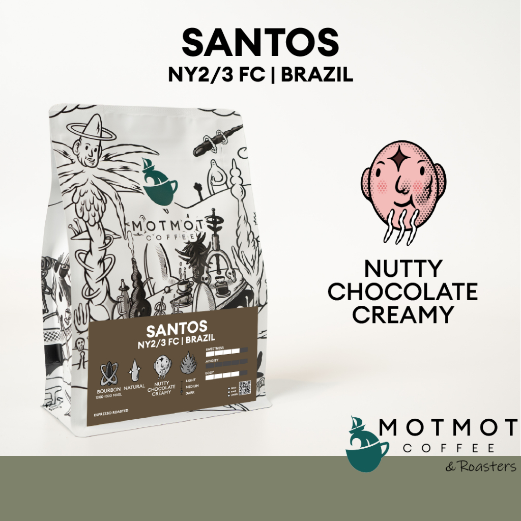 [ขายดี] Brazil Santos NY2/ 3 FC (Natural) | เมล็ดกาแฟคั่ว MOTMOT COFFEE