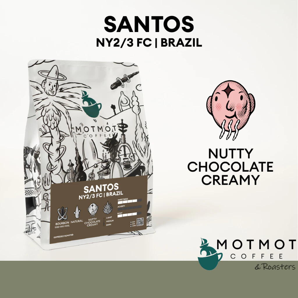 [ขายดี] Brazil Santos NY2/ 3 FC (Natural) | เมล็ดกาแฟคั่ว MOTMOT COFFEE