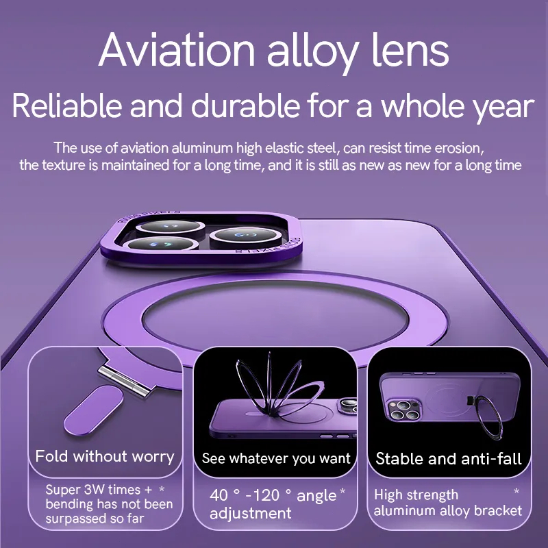 Wsken เคสโทรศัพท์มือถือแบบแม่เหล็กตั้งได้สีด ําสําหรับ 15 Pro 15 Pro Max - รูปที่ 3